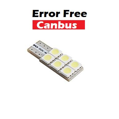 LED auto žiarovka 6 SMD 5050 Canbus resistor, T10 