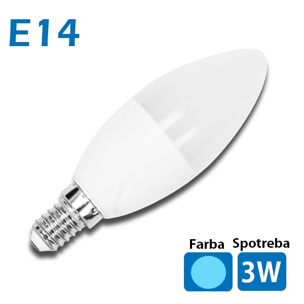 LED žiarovka A5 C35 E14 3W studená