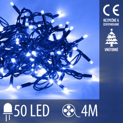 LED vianočné osvetlenie reťaz 50 LED– Modrá 