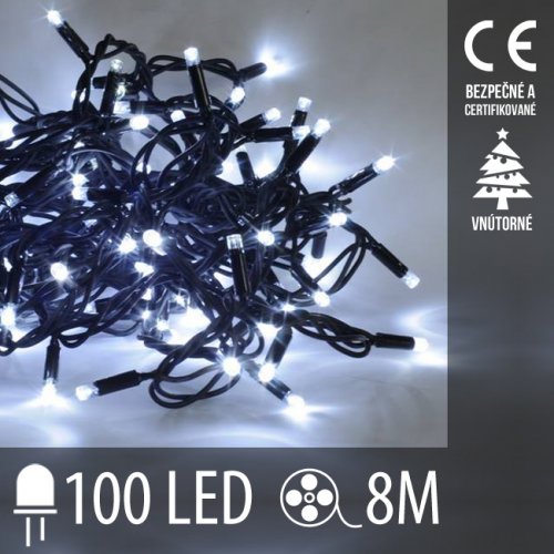 Vianočná reťaz LED 100 LED - studená biela
