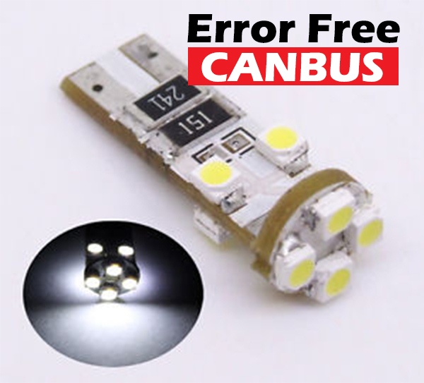 LED auto žiarovka 8 SMD 3528 Canbus resistor, T10 