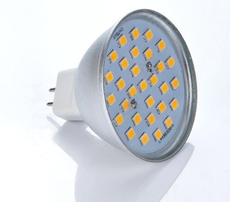 LED žiarovka 27 x SMD 2835 MR16 4,5W teplá biela