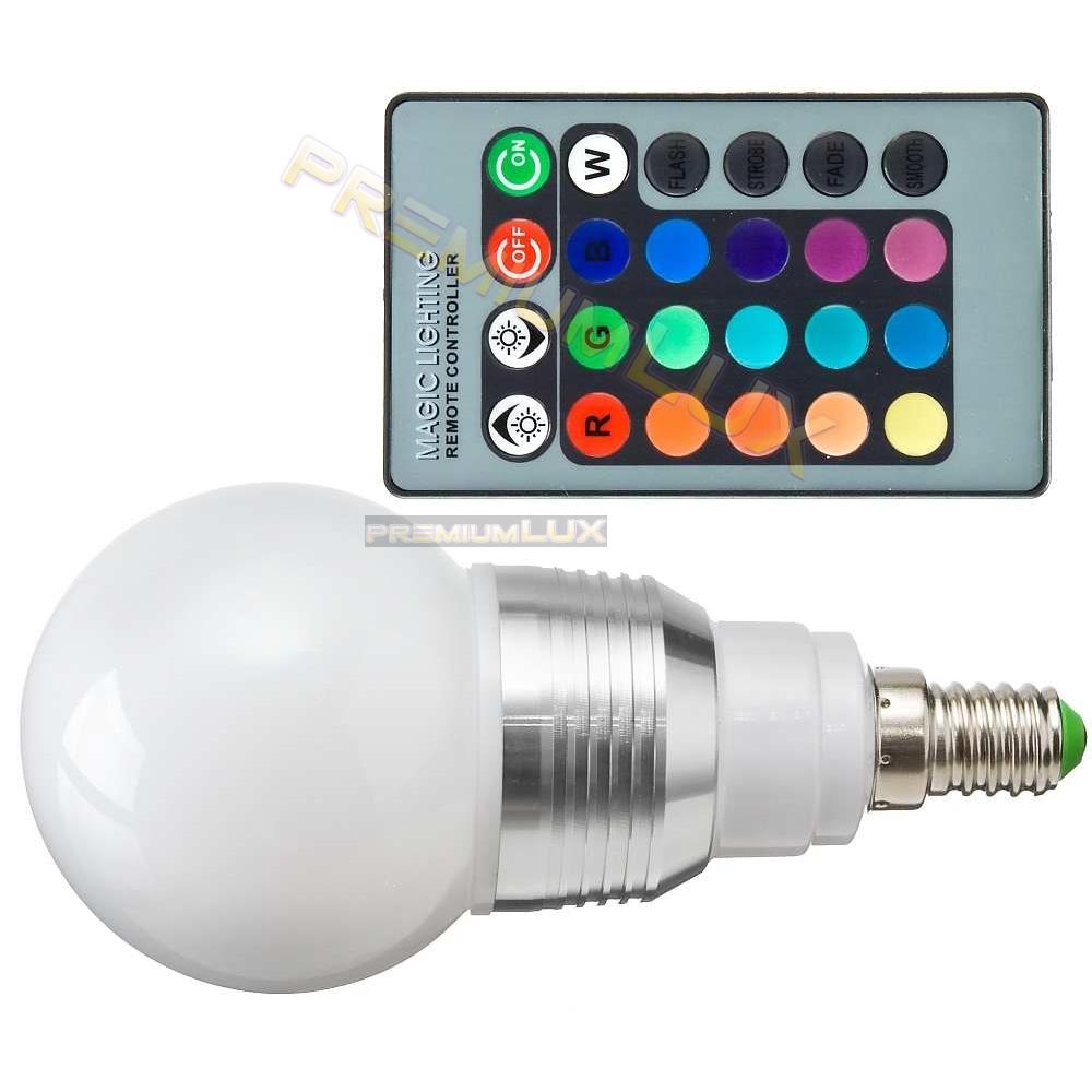 RGB LED žiarovka 5W E14 + IR diaľový ovládač