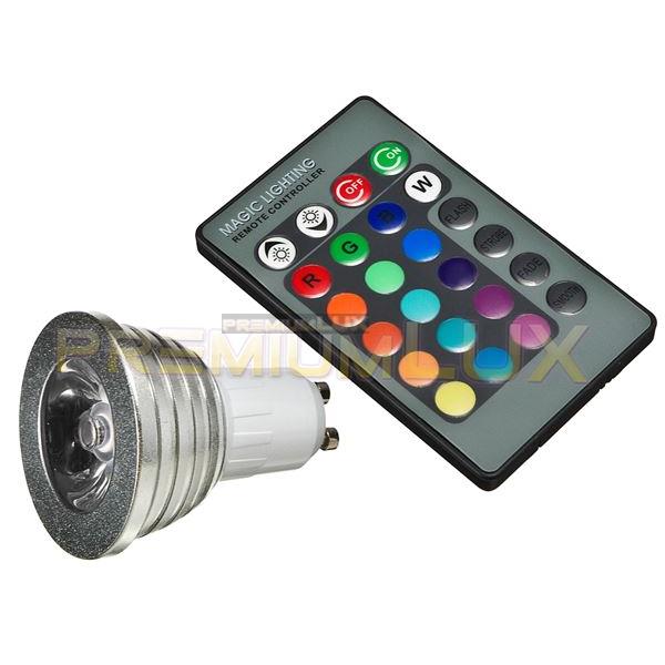 LED žiarovka RGB 3W GU10 + ovládač