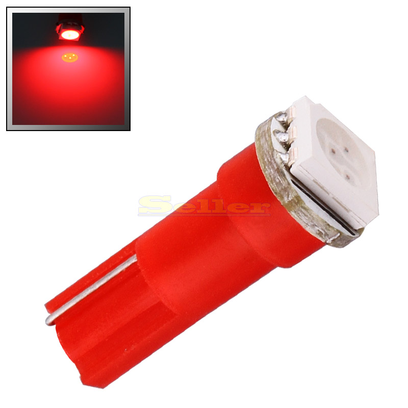 LED auto žiarovka T5 LED 0,5W 12V červená