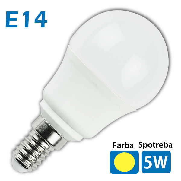LED žiarovka A5 G45 E14 5W teplá