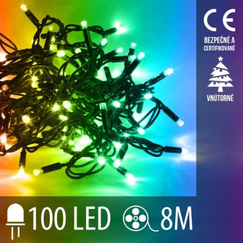 Vianočná reťaz LED 100 LED - multicolor