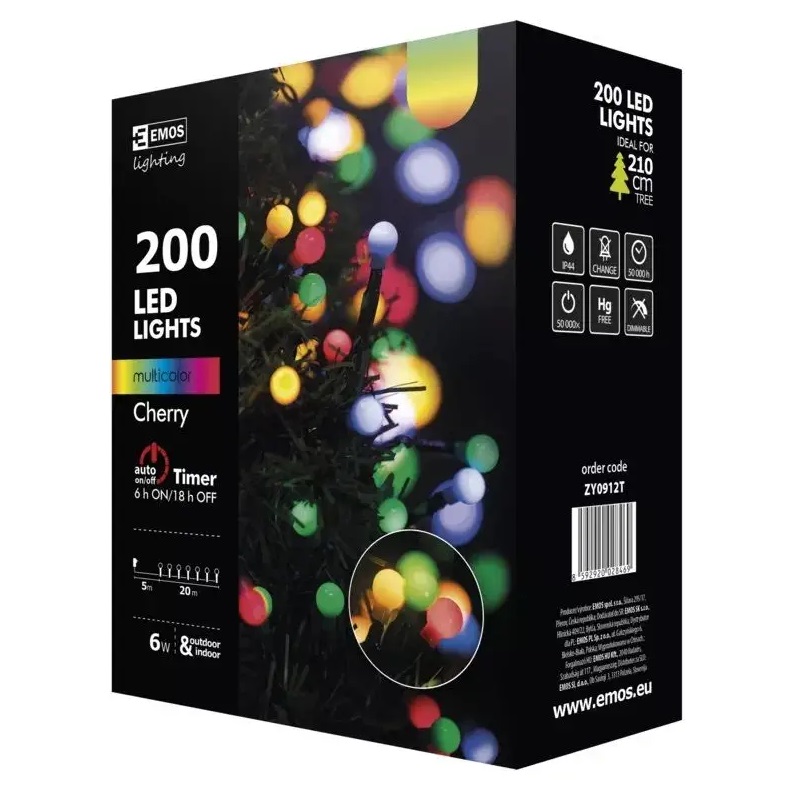 Vianočná reťaz LED 200 LED 20m - multicolor